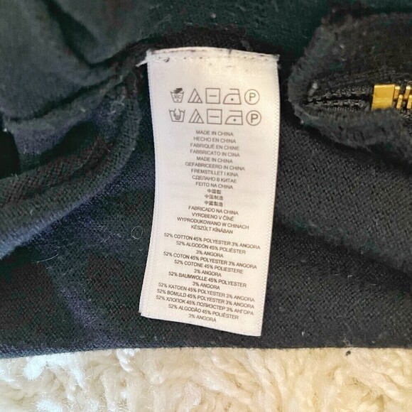 Michael Kors V Neck Cotton Angora Dual Side Gold Zippers Long Sleeve Sweater - Picture 13 of 13